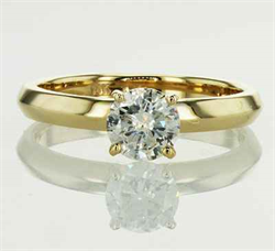 Picture of 3mm Knife Edge solid Solitaire Engagement ring