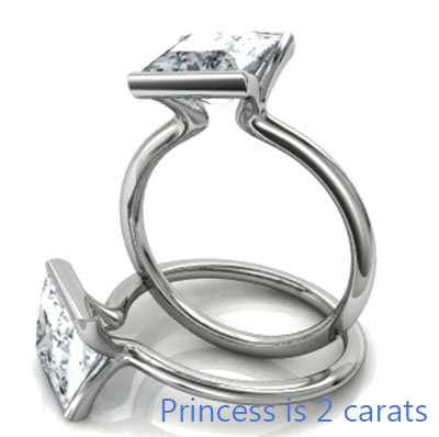 Unique Solitaire engagement ring for Princess Radiant, Emerald and Asscher shapes