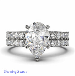 Picture of Diamonds bridal set for larger diamonds of all shapes