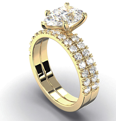 Diamonds bridal set for larger diamonds of all shapes