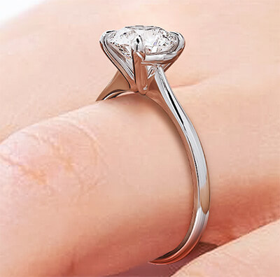 Low or High profile solitaire engagement ring