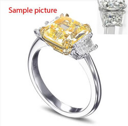 Foto Engastes de anillo de compromiso con lados trapezoidales para: diamantes de talla princesa, cojín, esmeralda, radiante y Asscher de