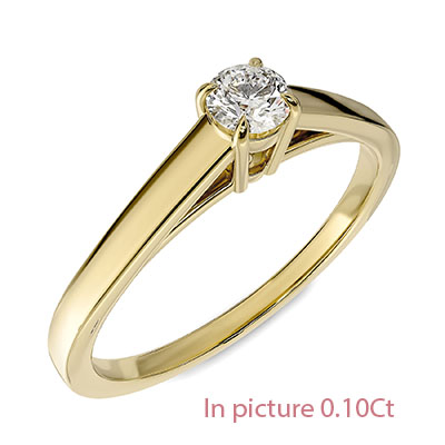 Pre-Set Engagement Ring with 0.10Ct natural diamond F SI1 Very-Good Cut