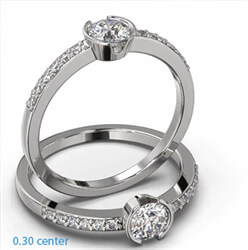 Picture of Petit half bezel engagement ring