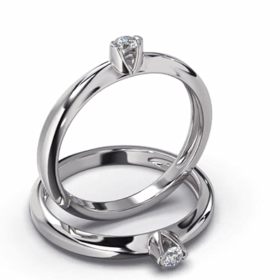Engagement ring 0.06 carat natural diamond F SI1