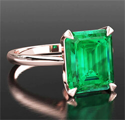 Picture of 3 carat Emerald Solitaire ring