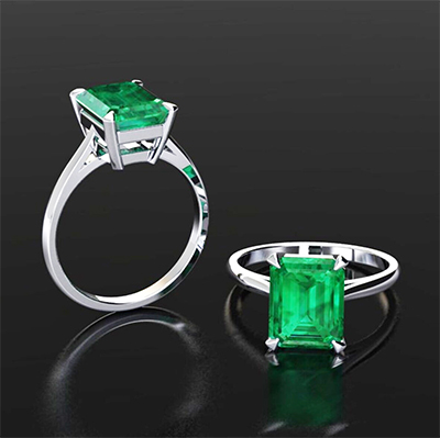 3 carat Emerald Solitaire ring