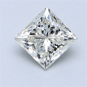 1.11 Carats, Princess Diamond with  Cut, H Color, SI1 Clarity and Certified by EGL
