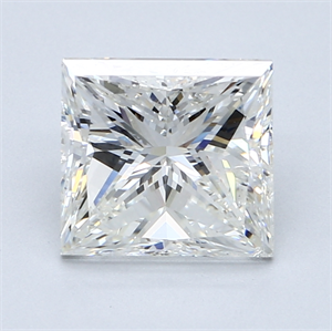 3.02 Carats, Princess Diamond with  Cut, F Color, SI1 Clarity and Certified by EGL