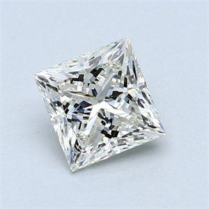 0.90 Carats, Princess Diamond with  Cut, F Color, VS1 Clarity and Certified by EGL
