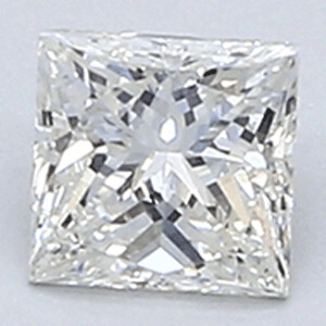 0.33 Carats, Princess Diamond with Very Good Cut, H Color, VVS2 Clarity and Certified By EGL.