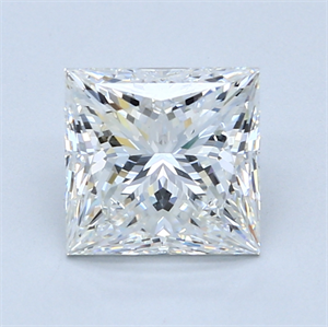 2.50 Carats, Princess Diamond with  Cut, F Color, VS2 Clarity and Certified by GIA