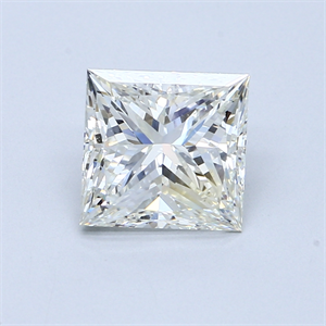 2.51 Carats, Princess Diamond with  Cut, J Color, SI1 Clarity and Certified by GIA