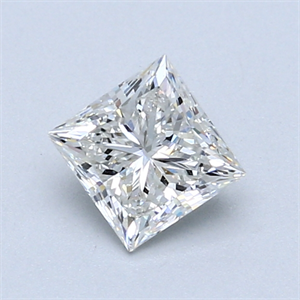 0.81 Carats, Princess Diamond with  Cut, G Color, SI2 Clarity and Certified by GIA