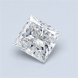 0.70 Carats, Princess Diamond with  Cut, E Color, SI1 Clarity and Certified by GIA