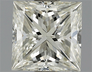 0.97 Carats, Princess Diamond with  Cut, K Color, SI2 Clarity and Certified by GIA