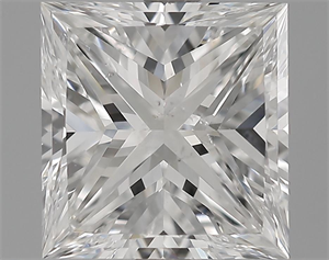 2.50 Carats, Princess Diamond with  Cut, F Color, SI2 Clarity and Certified by GIA
