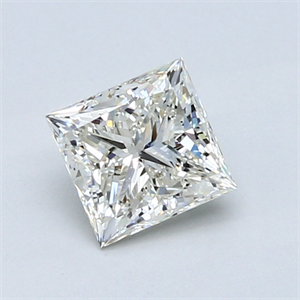 0.92 Carats, Princess Diamond with  Cut, G Color, SI1 Clarity and Certified by EGL