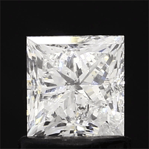 1.02 Carats, Princess Diamond with  Cut, D Color, SI2 Clarity and Certified by EGL