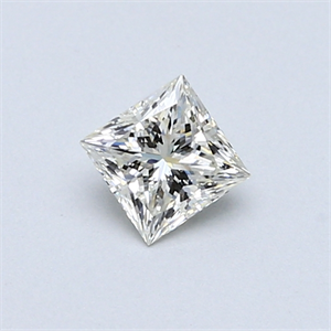 0.40 Carats, Princess Diamond with  Cut, H Color, VVS2 Clarity and Certified by EGL