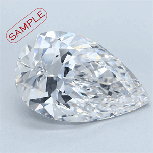 0.37 Carats, Pear Diamond with  Cut, D Color, VVS1 Clarity and Certified by GIA