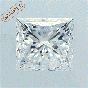 0.70 Carats, Princess Diamond with  Cut, E Color, VVS2 Clarity and Certified by GIA