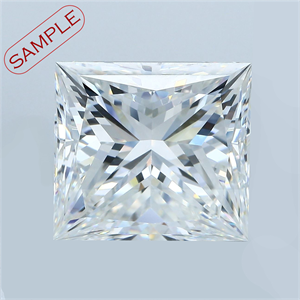 0.76 Carats, Princess Diamond with  Cut, E Color, SI1 Clarity and Certified by GIA