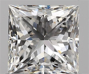 0.70 Carats, Princess F Color, SI1 Clarity and Certified by GIA