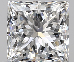 0.62 Carats, Princess F Color, SI2 Clarity and Certified by GIA
