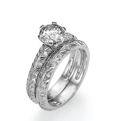0.35 Carats, Princess, Semi Set,Engagement and Wedding diamond ring sets