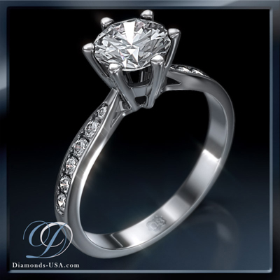 Martini Prongs head with side diamonds 