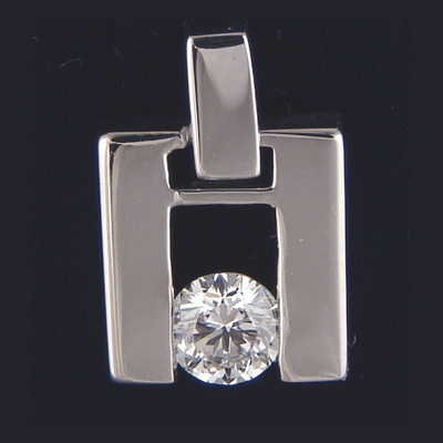 0.24 Carats, Round, Solitaire Diamond Pendant-Settings