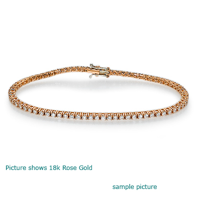 1 carat Round Diamond Tennis bracelet, 1.8mm