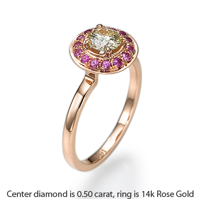 3.01 Carats, Round, Engagement ring with side stones settings