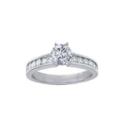 1.5 Carats, Pear, Engagement ring with side stones settings, finished