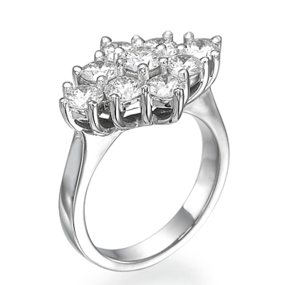 1.55 carats cluster ring 