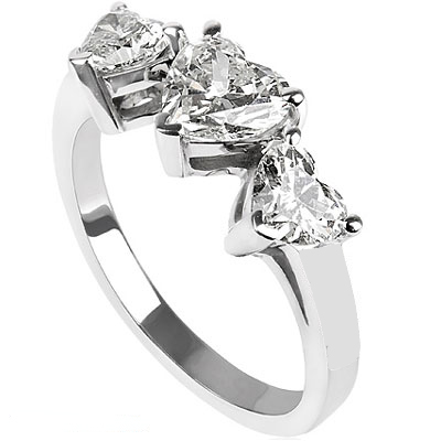 Three hearts diamond ring