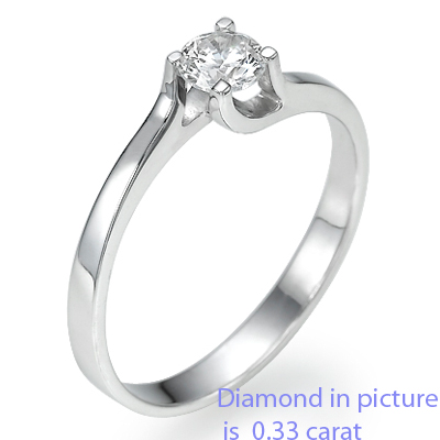 1.05 Carats, Round, Engagement ring, solitaire diamond