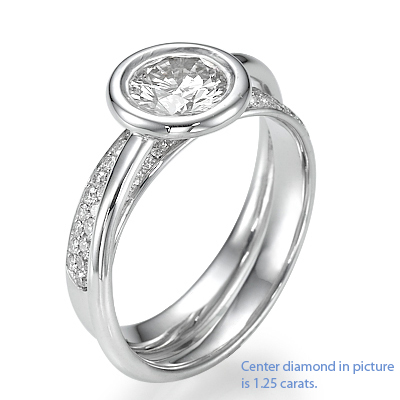 Anniversary or Engagement ring with 0.45Cts side round diamonds