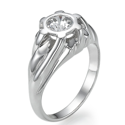 0.45 Carats, Round, Men diamond ring