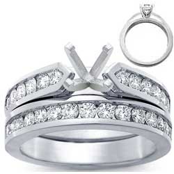 0.67 Carats, Round, Engagement and Wedding Diamond Rings Set