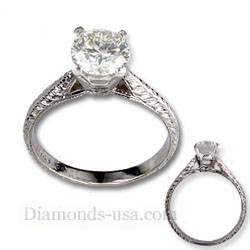 Cathedral Solitaire Hand Engraved settings
