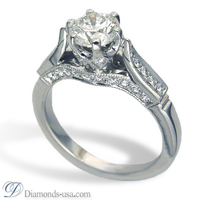 Engagement Ring Designers on White Gold Rhodium Dipped Designers Antique Engagement Ring Replica