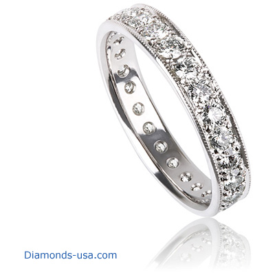 4 mm 1.25 carat diamonds wedding eternity band