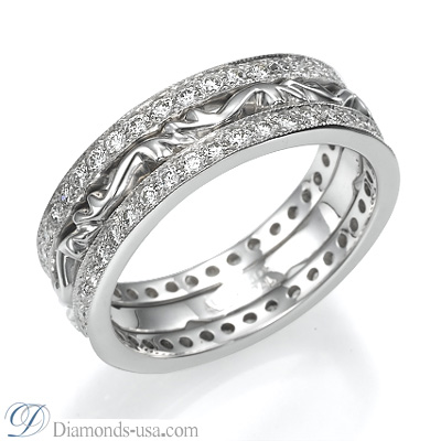 6mm 0.85 Carat diamonds Art Deco Wedding eternity band