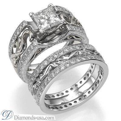 Exclusive Designers ArtDeco Engagement ring Jid 148762 set with 48 diamonds