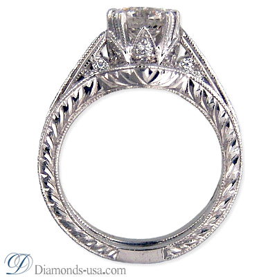 Edwardian Fashion  Sale on 18k White Gold Rhodium Dipped Edwardian Antique Bridal Rings Set