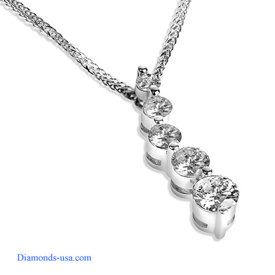 1 carat five diamond Journey Pendant