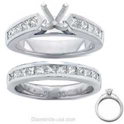 0.26 Carats, Pear, Engagement and Wedding Diamond Rings Set