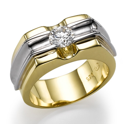 Men round diamond ring